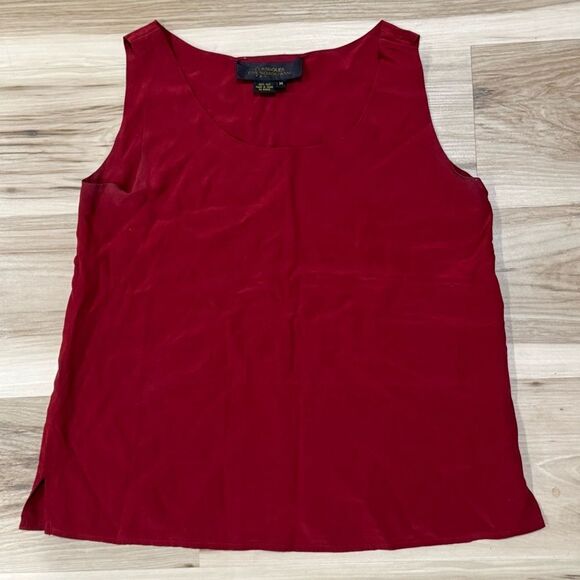 Nordstrom Classiques Red Silk Tank Top Women's Medium - Picture 1 of 2